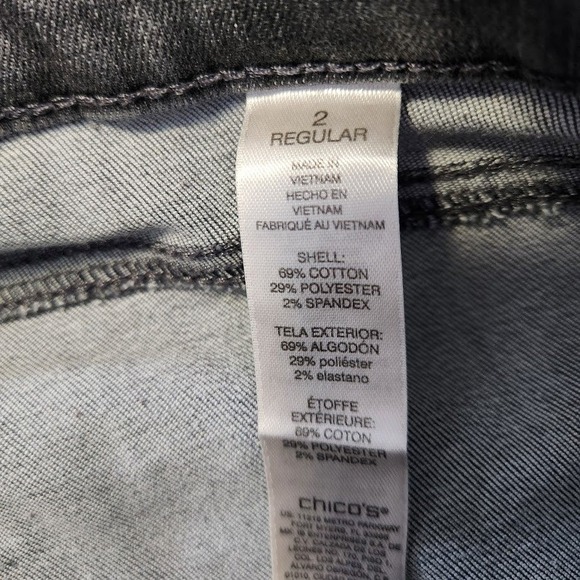 Chico's Straight Leg Jeans Charcoal Wash Size 2 US Size 12 Regular F38 - Picture 6 of 6